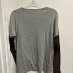 Green 3 Double Up Organic cotton Dog Lover Long Sleeve Tee Gray Size XXL Photo 2