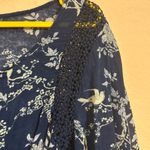 Denim & Supply Ralph Lauren  Blue Top Floral Blouse Peasant Flowy Boho size M Photo 3