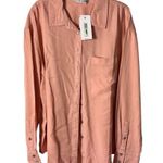 Calvin Klein Jeans  Large Pink Button-Down Shirt Pocket Long Sleeves Lyocell NWT Photo 0