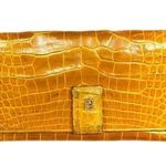 Fendi VTG SAS Bright Yellow Patent Crocodile Wallet Checkbook Photo 0
