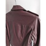 All Saints Balfern Leather Biker Jacket In Deep Berry Size 2 Photo 9