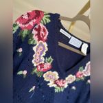 Jantzen VTG Cottagecore Hand Embroidered Sweater Floral Knit Granny Valentines Photo 3