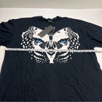 Jonny Cota Women Size Large Black Short Sleeve Shirt Butterfly Leopard Wings NEW Photo 6