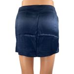 Aritzia NEW  Babaton Women's Blue Silky Satin Side Zip Mini Slip Pencil Skirt 0 Photo 1