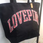 PINK - Victoria's Secret New VS PINK 2022 Black with Plaid Logo Weekender Tote Shoulder Bag Photo 3
