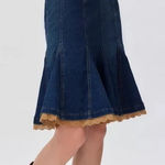 Kimchi Blue Urban Outfitters  Tamara Denim Lace Skirt Size Medium Photo 0