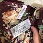 Xhilaration NWOT Burgundy Wine Maroon White Cream Floral Flutter Short Sleeve Mini Dress New Photo 4