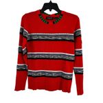 Desigual  Sweater XXS‎ Red Beading Detail Stripes New Photo 3