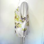 Chico's Chico’s White Multicolor Tropical Floral Print Short Sleeve Knotted Hem Top 1/M Photo 2