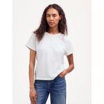 Madewell  Cotton Perfect Crewneck Tee Shirt Eyelet White Basics Womens Small NWT Photo 4