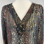 Honey Punch black ditsy floral top size small Photo 1