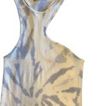 ZARA  asymmetrical ribbed baby blue and white tie dye tank dress Photo 7