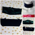 Velvet Choker Set Emerald Green Navy Blue Wide Band Necklaces OS Photo 1