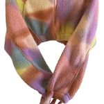 Urban Outfitters Out From Under Rainbow Tie Dye Sherpa Cropped Zip Hoodie XS NWT Photo 7