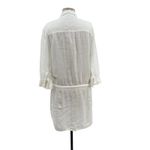 James Perse Linen Shirt Dress Button-Down Drawstring Waist White Size 1 Small Photo 6