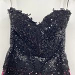 Johnny Marie Formal Dress w Train Sequin Bodice Black Pink Womens Size XS Photo 6