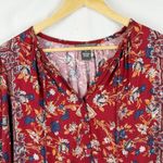 Chelsea & Theodore Women's S Red Boho Floral Paisley Long Sleeve Dress Size 4 Photo 2