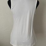 Fitted White Sleeveless Scoop Neck Tank Top Size M Photo 2