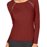 INC New International Concepts Ribbed brick Color Blouse Photo 0
