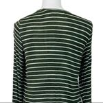 Pink Rose Knit Cardigan Sweater Olive White Stripe Flyaway Women's Size Medium Photo 7