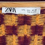 ZARA  Women’s Fuzzy Wool Blend Checkerboard Knit Cropped Sweater Y2K Sz L Photo 2