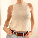 Boatneck Cream Knit Tank Top Size XS Photo 0