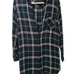 Rails BIANCA BUTTON DOWN GREEN BLUE PLAID TUNIC FLANNEL SHIRT-DRESS S Photo 2