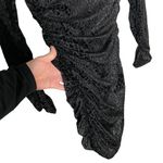 Likely  Leopard Burnout Wylie Dress Size 2 Black Ruched Long Sleeve Mock Neck Photo 4