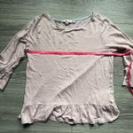 Boden USA Boden 100% Linen Pastel Pink 3/4 Ruffle Sleeve Casual Spring Preppy Top Size M Photo 6