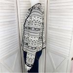 Chico's Chico’s Tribal Fair Isle Southwestern Full Zip Knit Jacket Black Ivory Small Photo 1