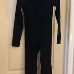 NEW OQQ Black Yoga Jumpsuits Ribbed Long Sleeve Jumpsuits L Size L Photo 3