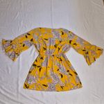Blue Island  Yellow Floral Swim Coverup Size Medium Photo 5