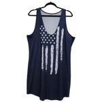 Navy Tank Top with American Flag Design XL Nwot Blue Photo 2