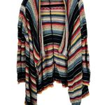 Polo Ralph Lauren Draped Cardigan Sweater Multicolor Striped Linen Silk Womens M Red Size M Photo 5