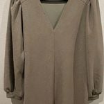 ZARA  Olive Green Long Sleeve V-Neck Mini Dress Photo 0