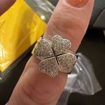 Silver Heart Clover Ring Size 6 Photo 0