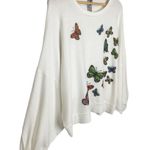 Go Couture Cartoon Butterflies Crew Neck Dolman Balloon Sleeve Sweater Ivory S Photo 4