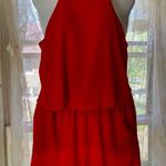 Tyche Red Sleeveless Halter Vibrant Romper  with pockets  Med Excel Cond! Photo 0