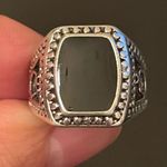 S925 silver natural obsidian ring size 9 Photo 3