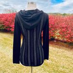 Vocal  Black Knit Hoodie Black & Gunmetal Tone Rhinestones Photo 7