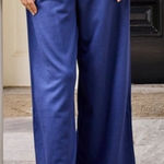 LAKE Wide Leg Lounge Pant in English Navy L Blue Size L Photo 0