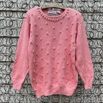 Vintage 90s strawberry milkshake knit pearl bead detail sweater Size M Photo 0