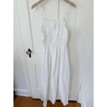 Gap Cotton Gauze Tie-Front Smocked Maxi Sun Dress Optic White Size Medium Tall Photo 6