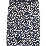 Boden Mod Pencil Skirt Navy White Abstract Fan Size 6 Regular Office Going Out Blue Photo 0
