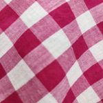 Gap  Gingham Button-Up Shirt Cotton Hot Pink and White Checkered Top Blouse XL Photo 9