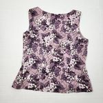 Loft Ann Taylor Sleeveless Blouse Lined Zipper Floral Purple& White Size 6P Photo 3