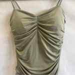 EXPRESS Body Contour Green Bodysuit Womens Size Small Ruching One Piece Feminine Photo 1