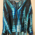 Womens Two‎ By Vince Camuto Blue Teal Pullover Blouse Size Medium Photo 0