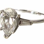 Women’s 14K Pear Shape White Gold CZ Zirconia Wedding Or Engagement Sz 10 Ring Photo 4
