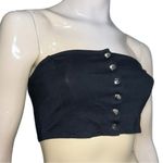 Free People  Women’s Size XS Black Silver Snap Up Bustier Tube Top Photo 0